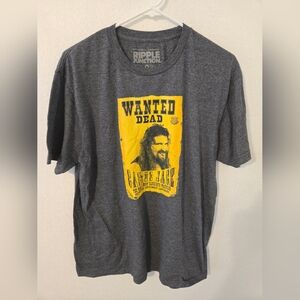 WWE Ripple Junction Mick Foley Cactus Jack Wanted Poster T Shirt Mens Large Gray
